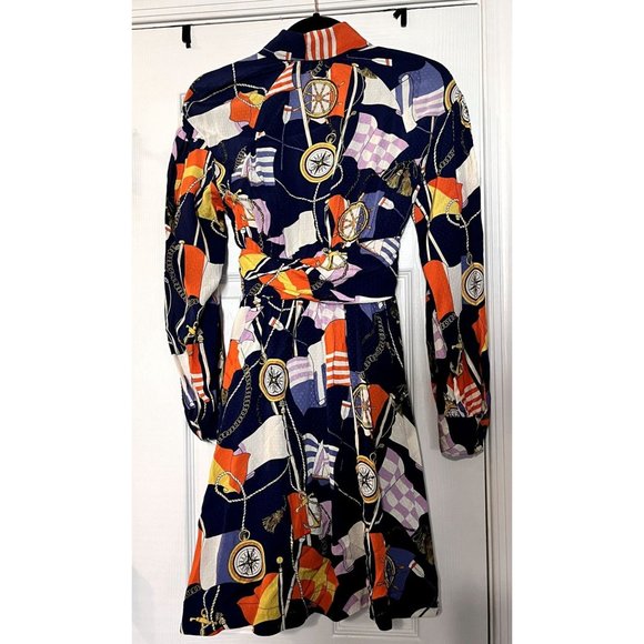 Anthropologie Maeve Shirtdress Buttondown Nautical Navy Sailing Boat Size XS - Picture 9 of 9